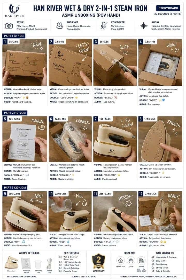 Premium ASMR Unboxing Storyboard Template