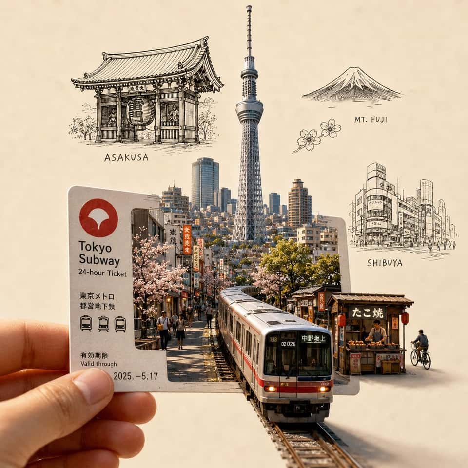 Premium City Ticket Travel Art