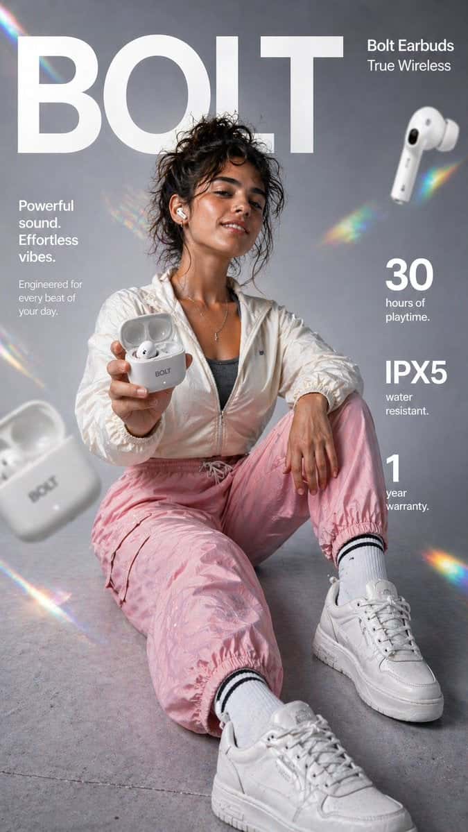 Premium Earbud E-commerce Infographic Template