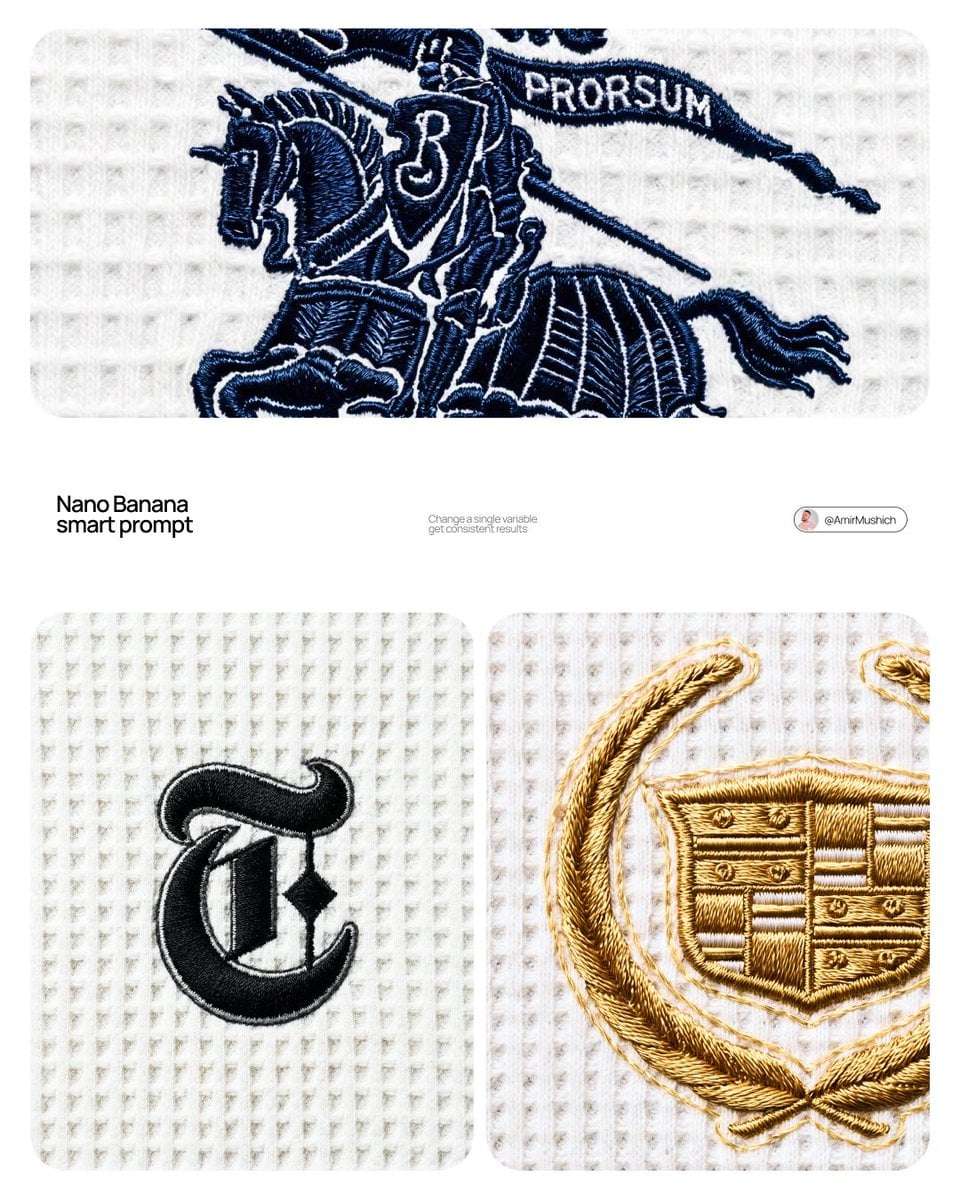 Premium Embroidered Logo Macro Photography