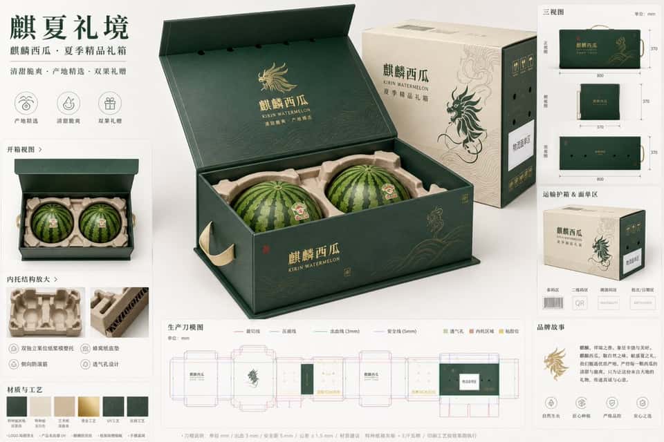 Premium Kirin Watermelon Gift Box Design