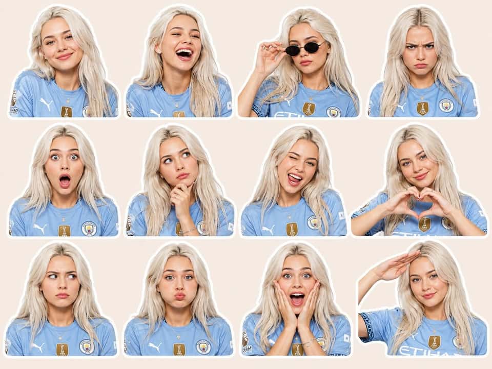 Premium Sticker Pack Woman Football Jerseys