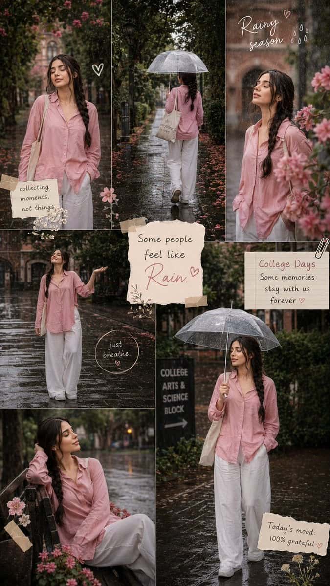 Rainy Season Korean Pinterest Moodboard Collage