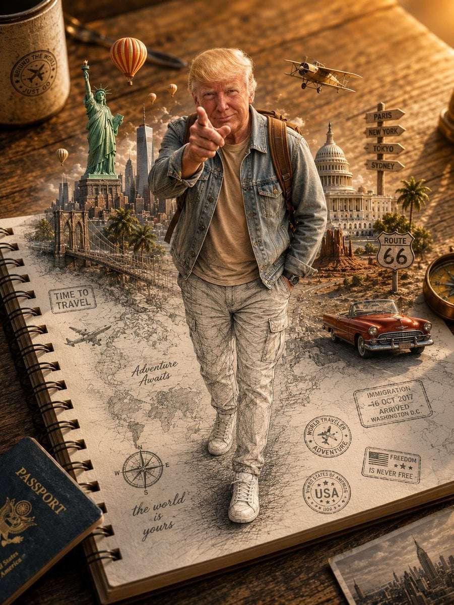 Realistic 3D Travel Illusion Art