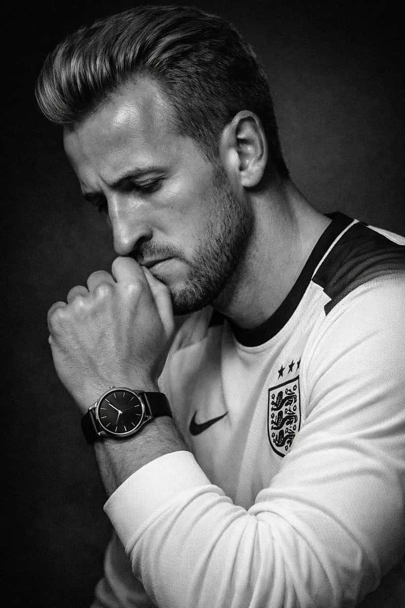 Realistic Black White Football Watch Portrait