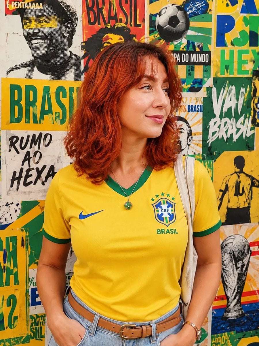 Realistic Brazilian Football Portrait Template