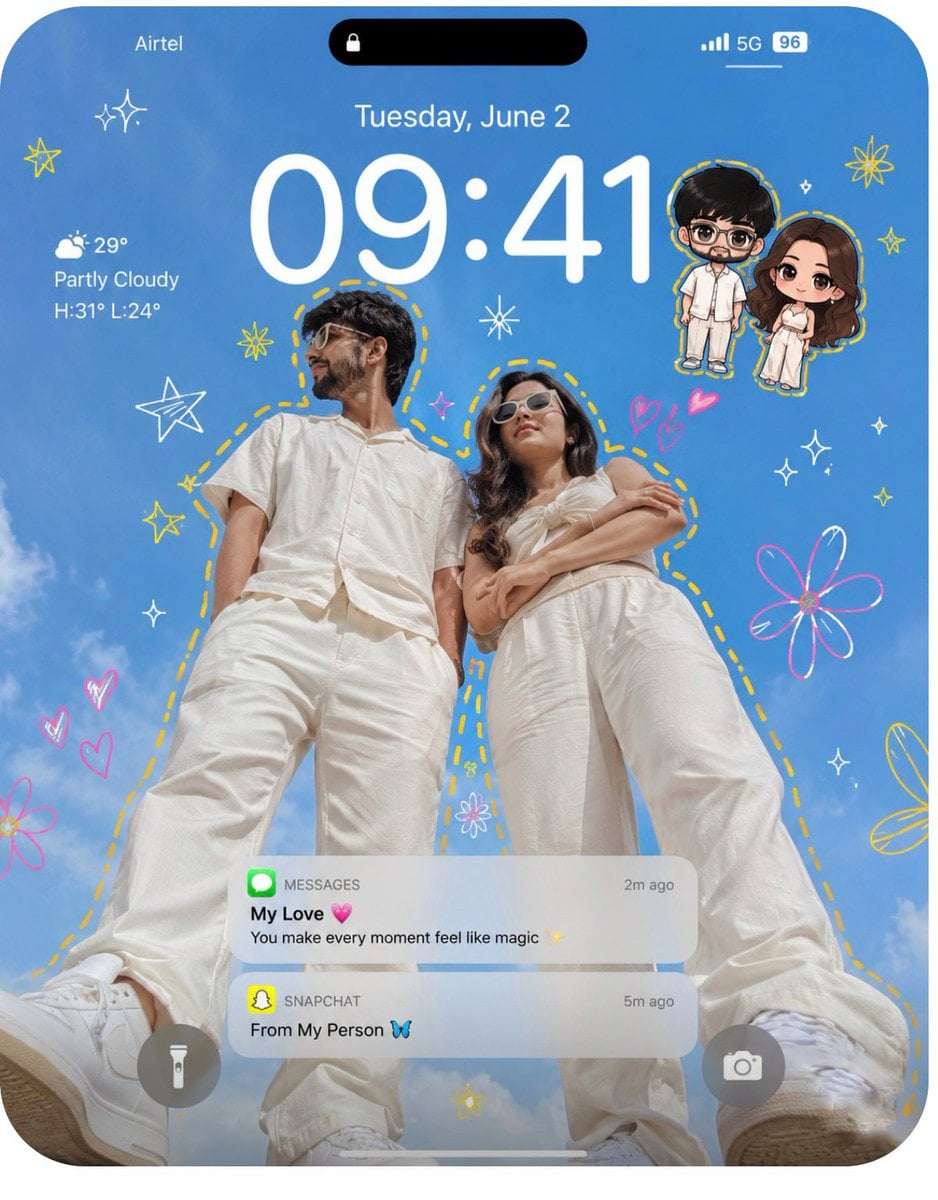 Realistic Couple iPhone Wallpaper Template