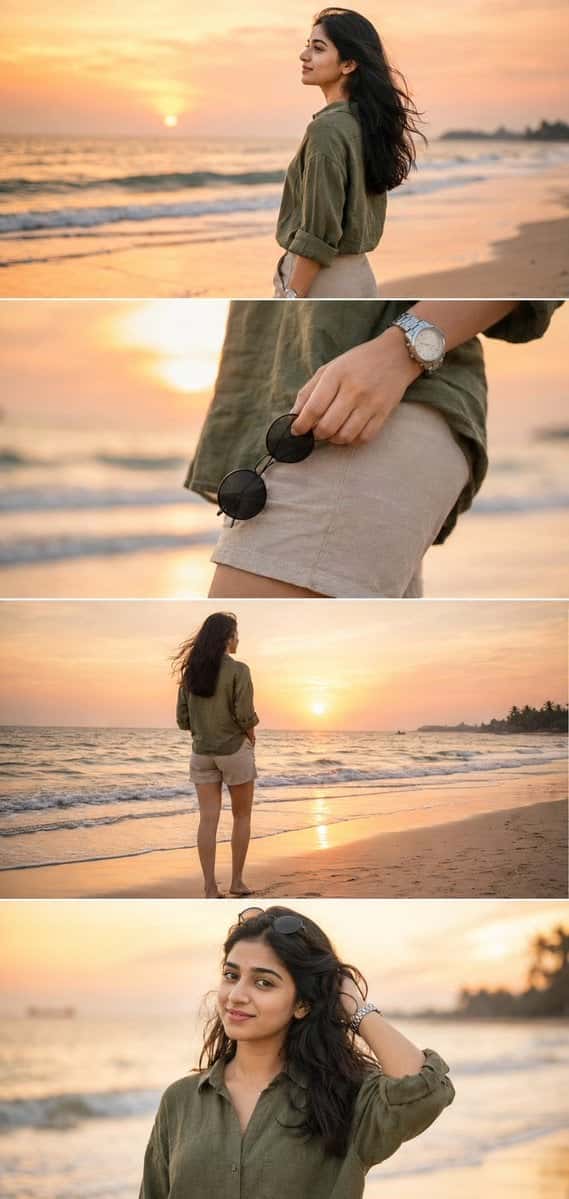 Realistic DSLR Beach Photoshoot Collage Template