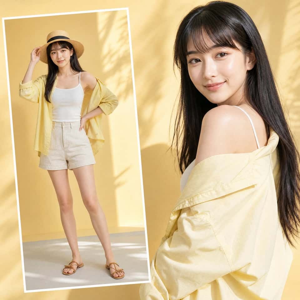 Realistic Fashion Model Studio Portrait