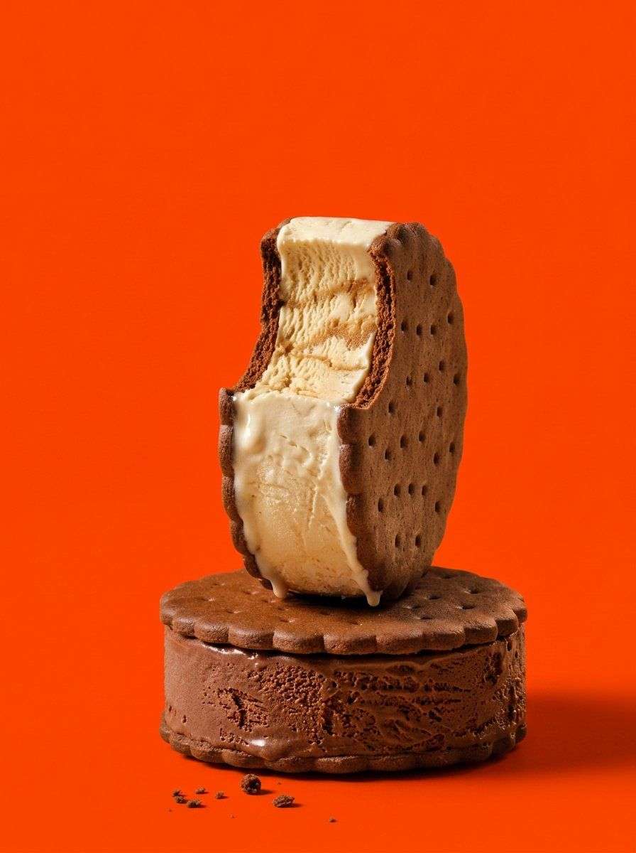 Realistic Ice Cream Sandwich Studio Photo