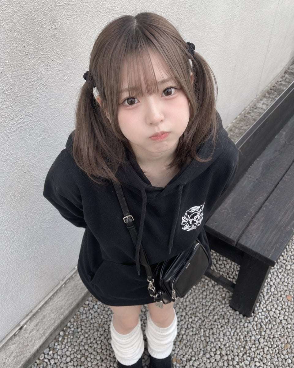 Realistic Japanese Street Style Selfie