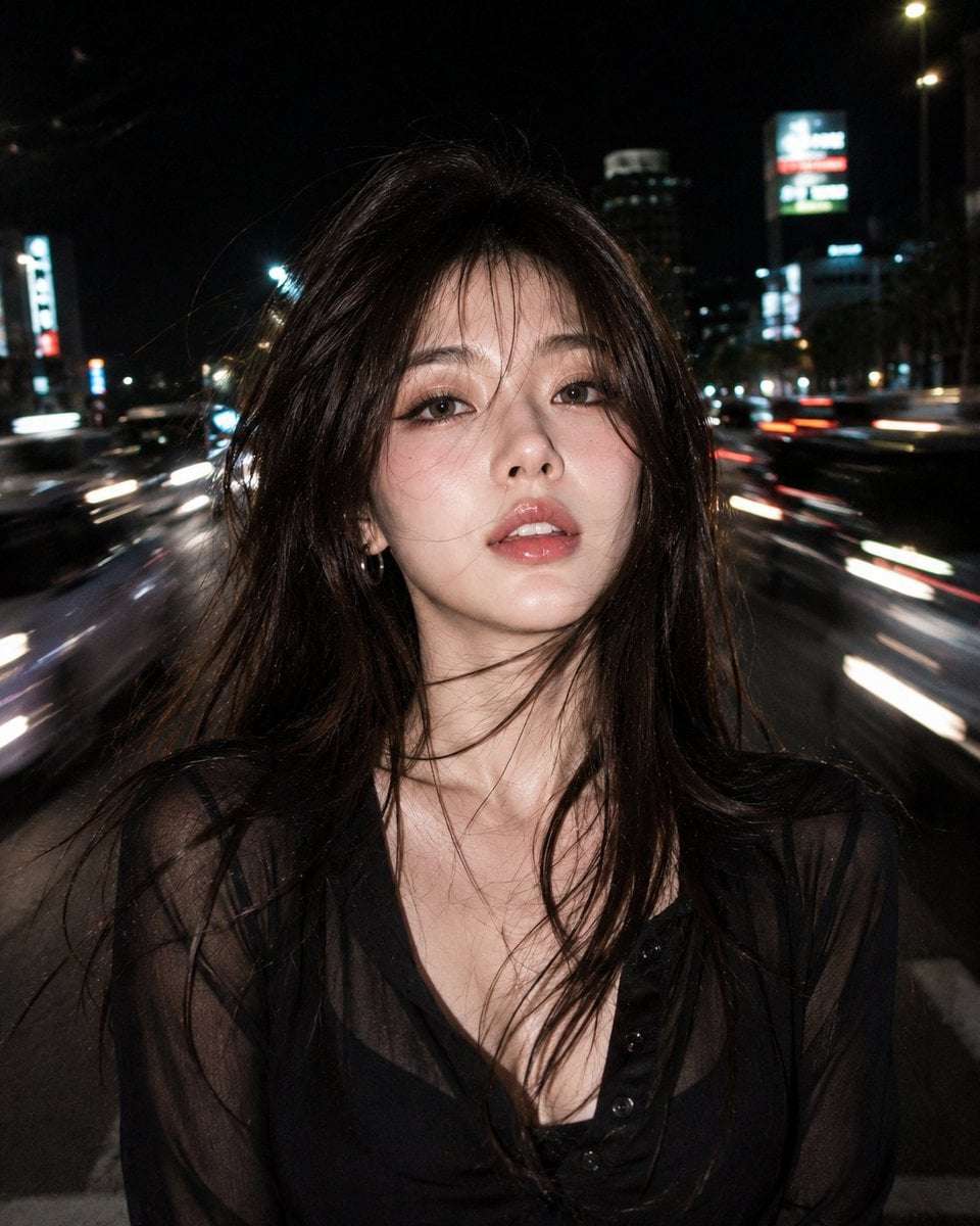 Realistic Night Flash Portrait Template