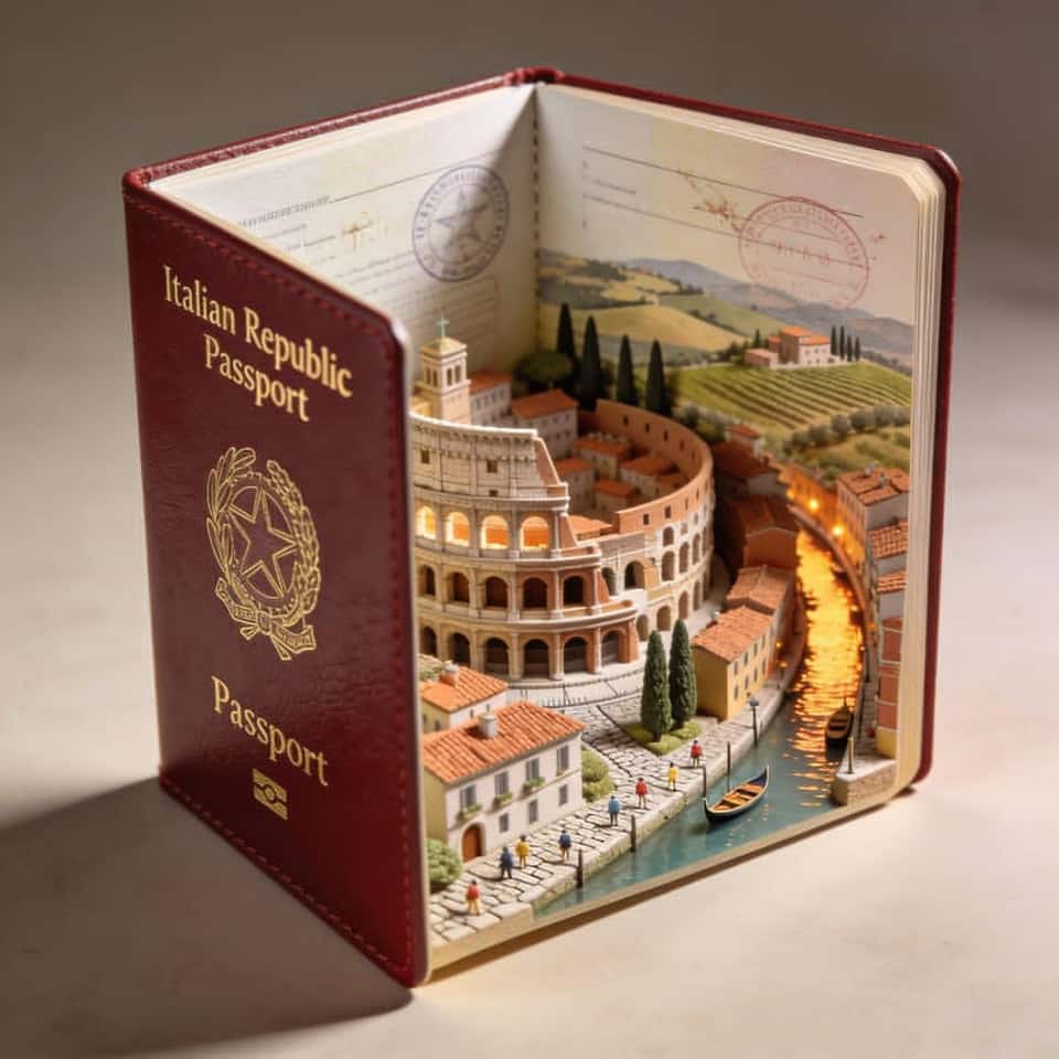 Realistic Passport Diorama AI Image Prompt