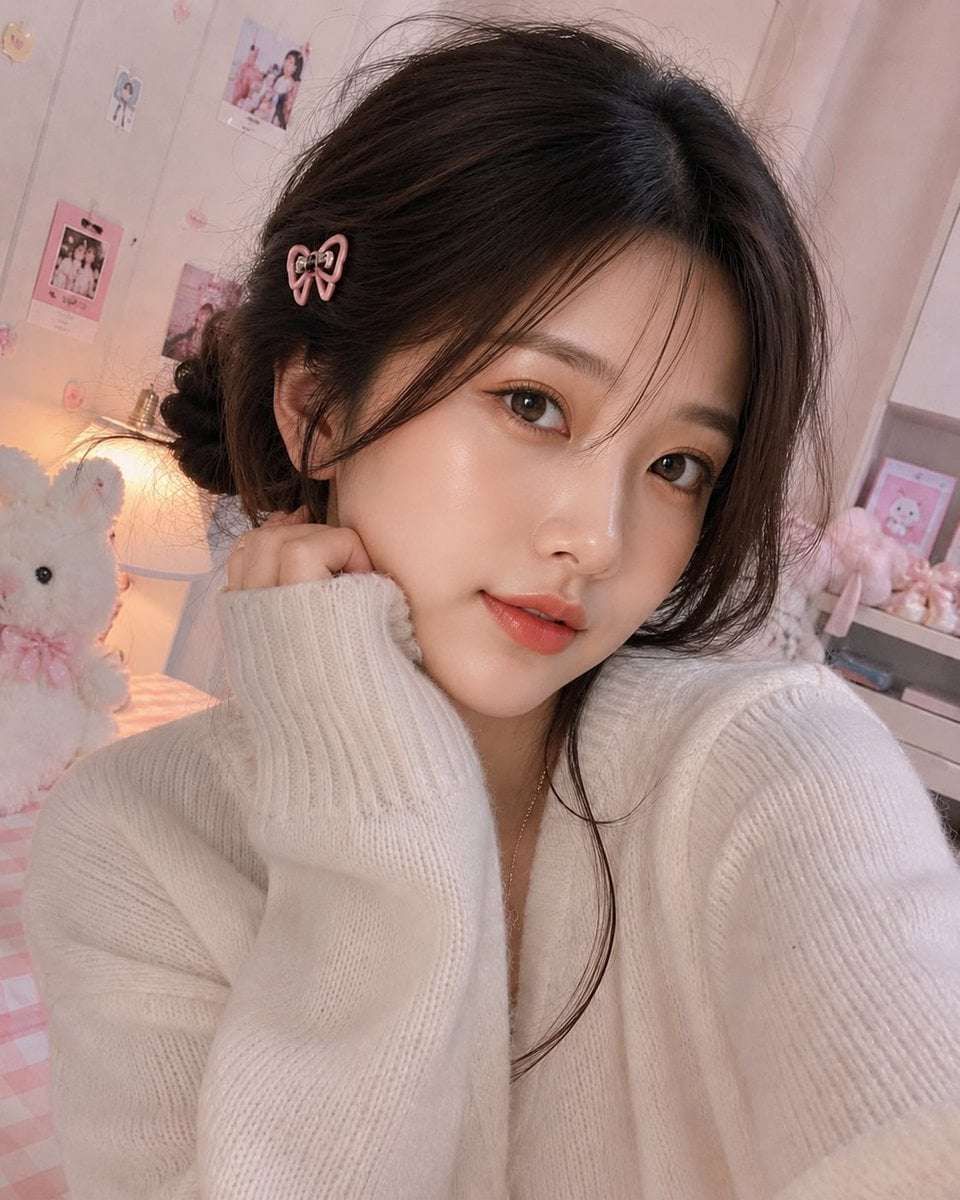 Realistic Woman Selfie Pastel Kawaii