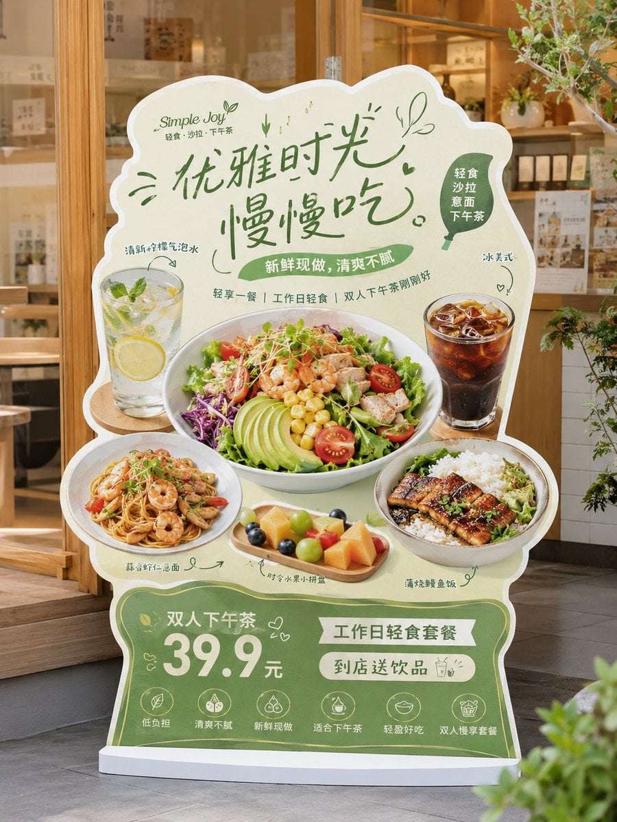 Restaurant Standee AI Image Prompt Template