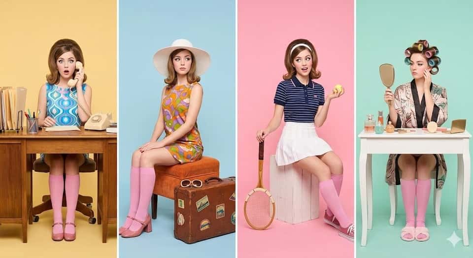Retro Fashion Editorial Split Panel