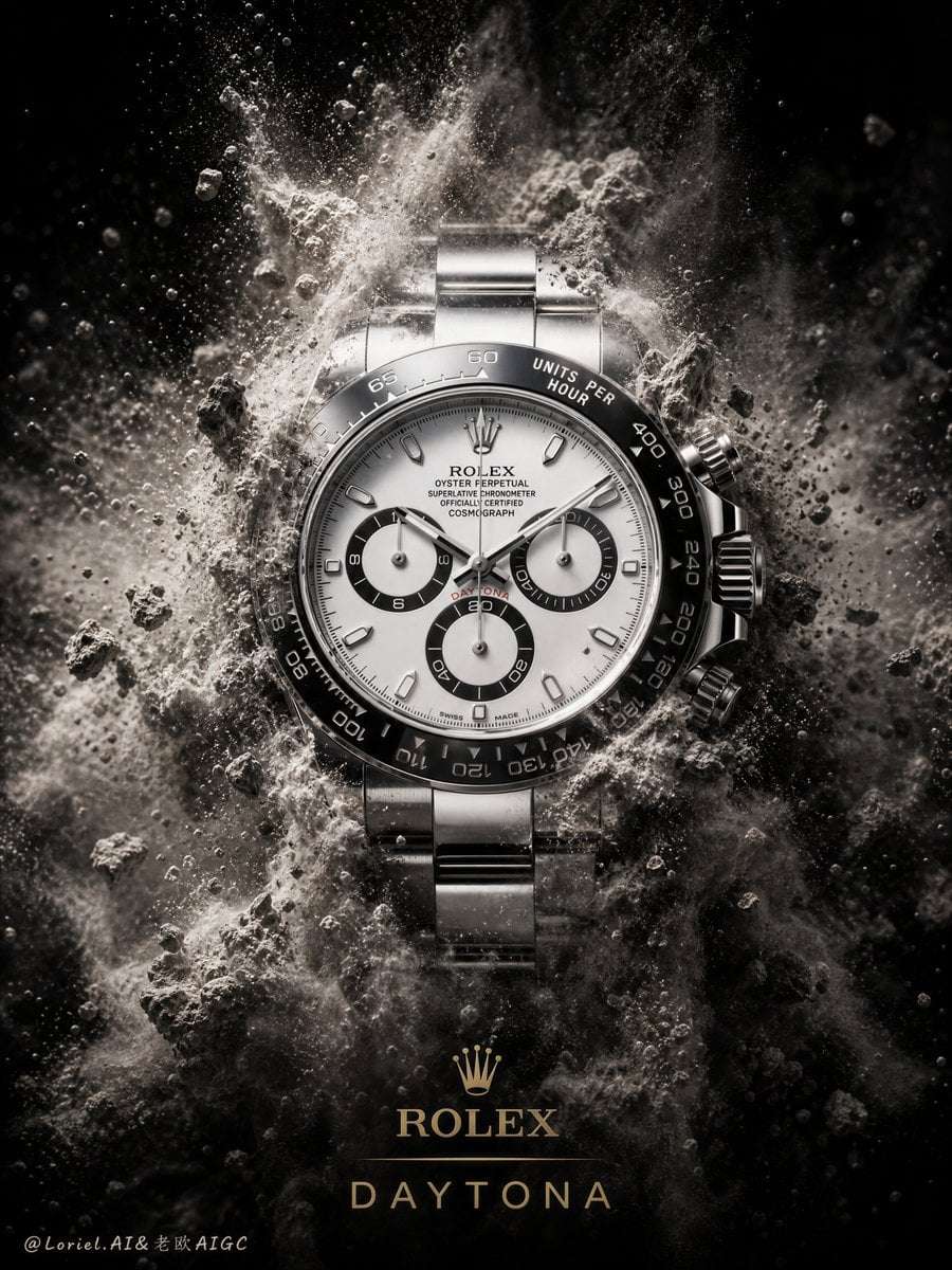 Rolex Daytona Dust Explosion Luxury Poster