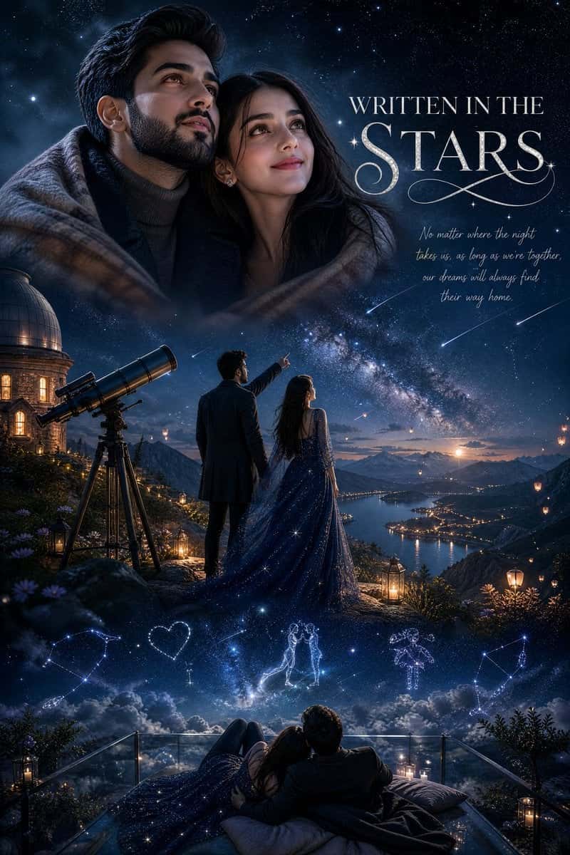 Romantic Couple Stargazer Poster