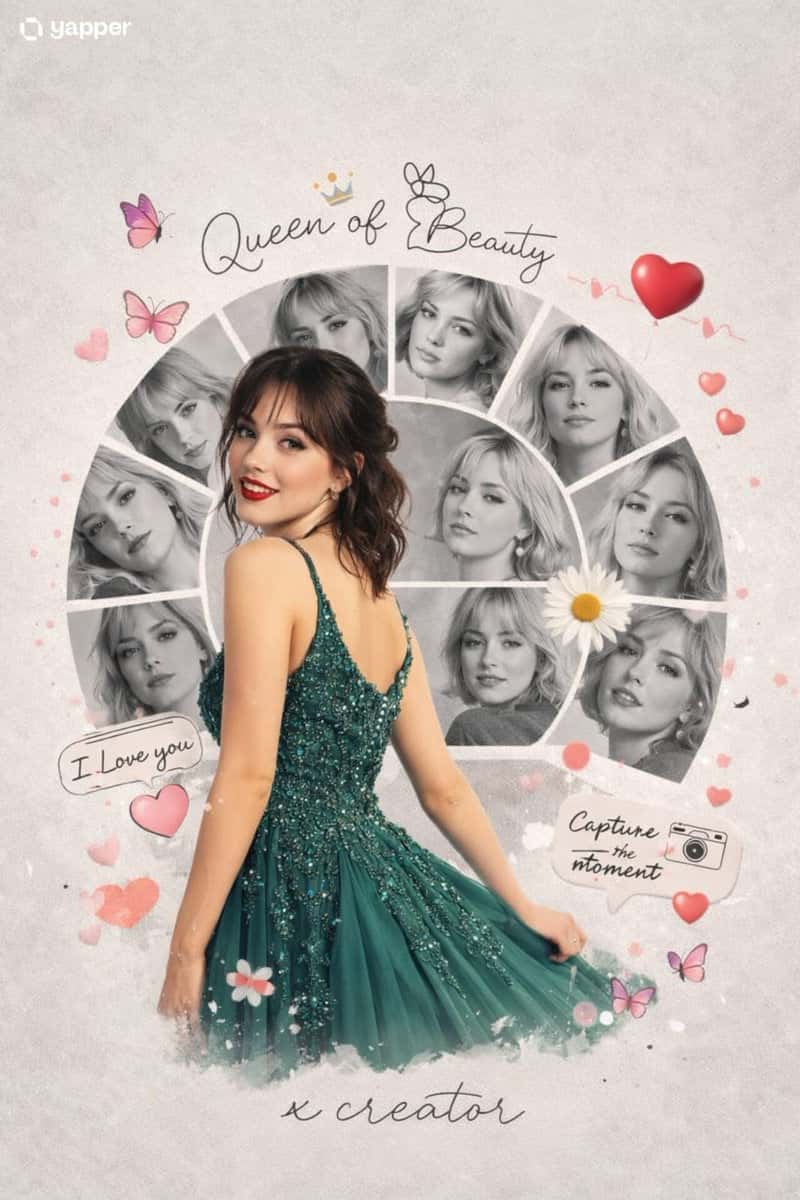 Romantic Digital Photo Collage Template