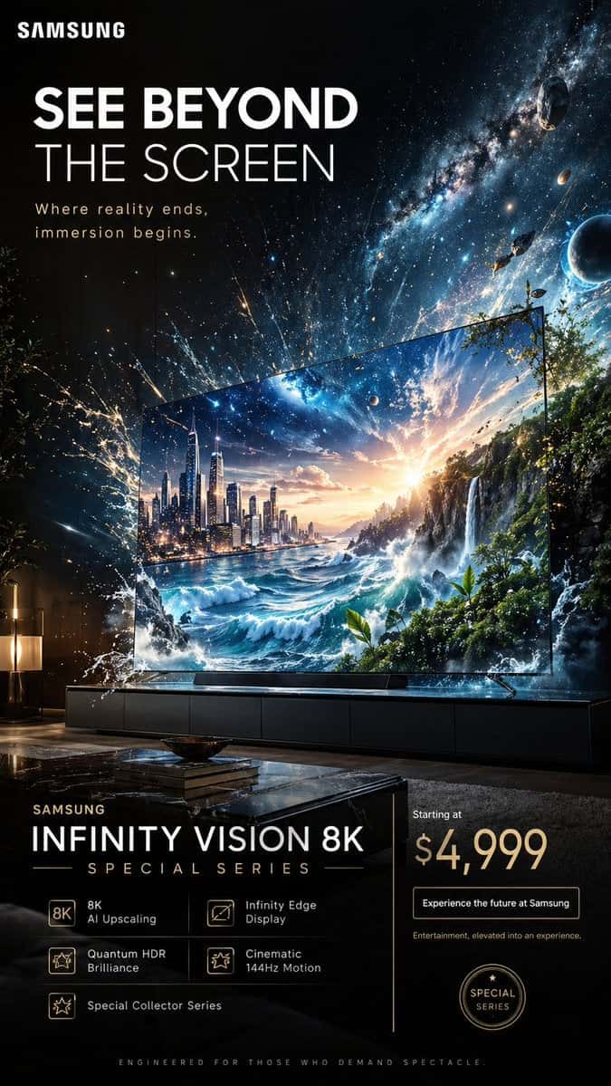 Samsung Infinity Vision 8K Ad Poster