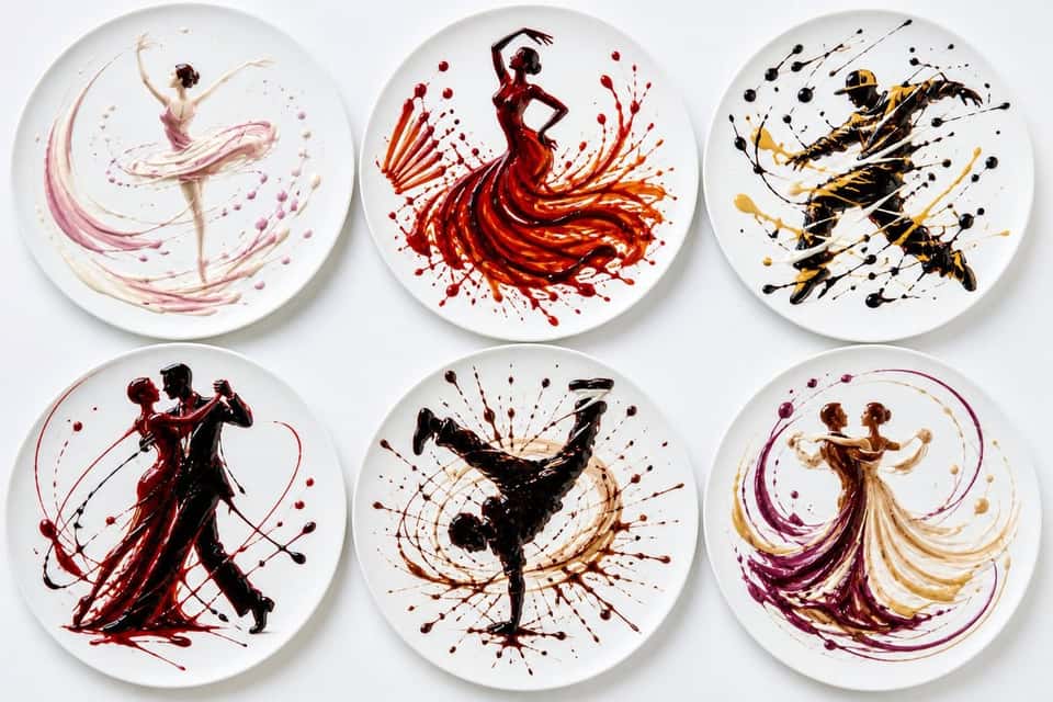 Sauce Dance Plates High Speed Photography