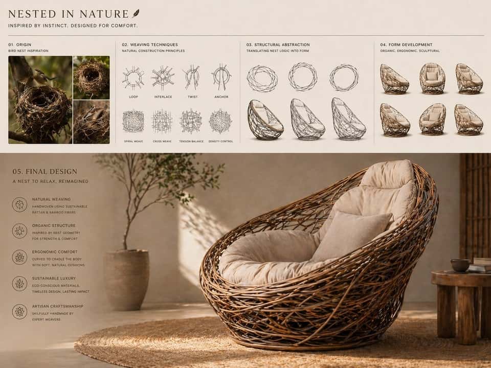 Sculptural Lounge Chair Nest Design