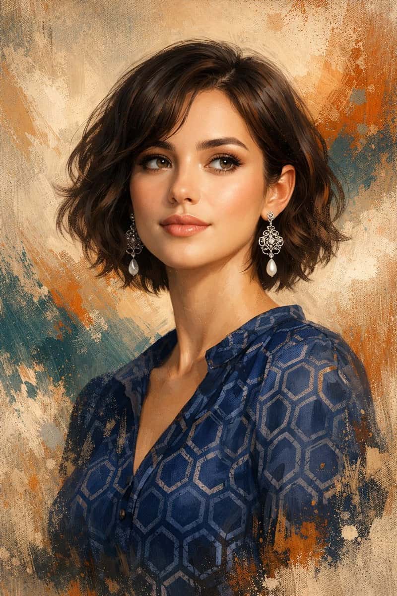 Semi-Realistic Woman Portrait Digital Art