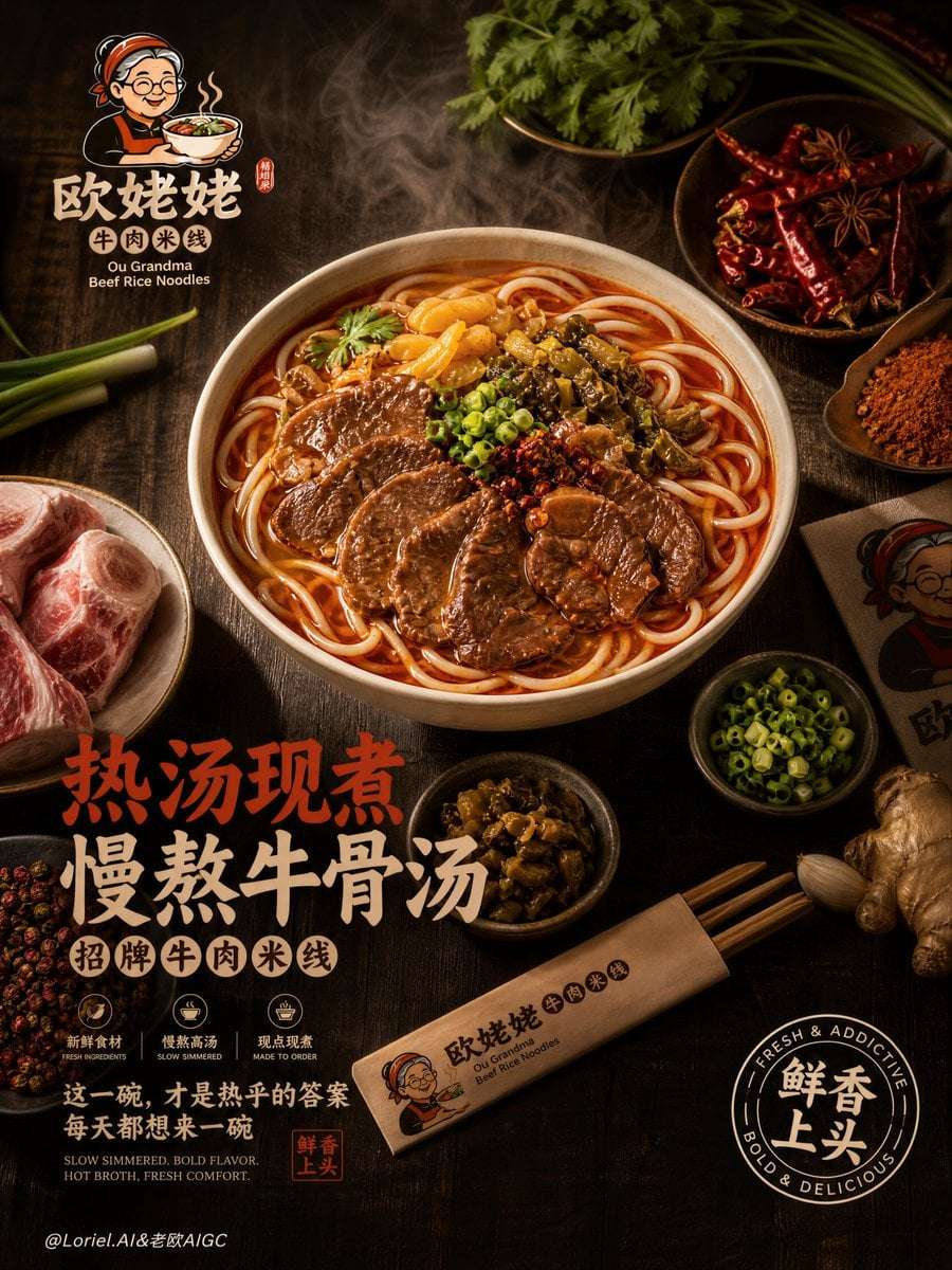 Signature Beef Noodles Hero Food Poster