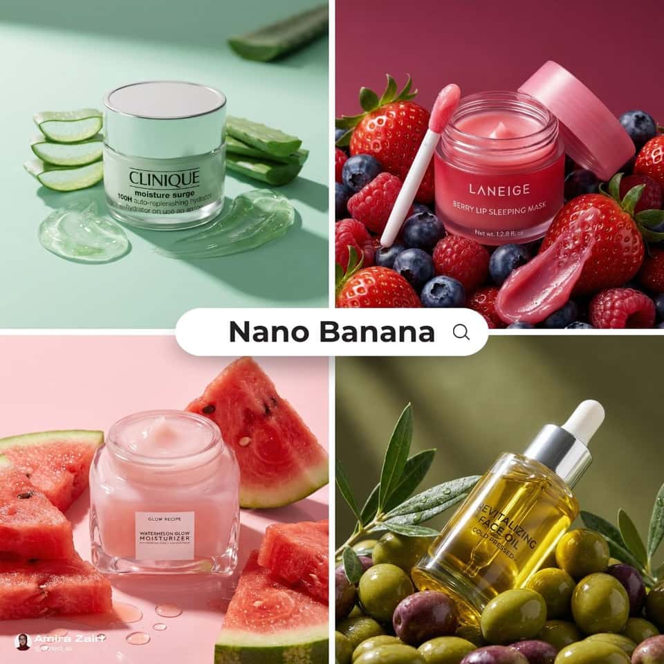 Skincare Ad With Fresh Fruit Ingredient