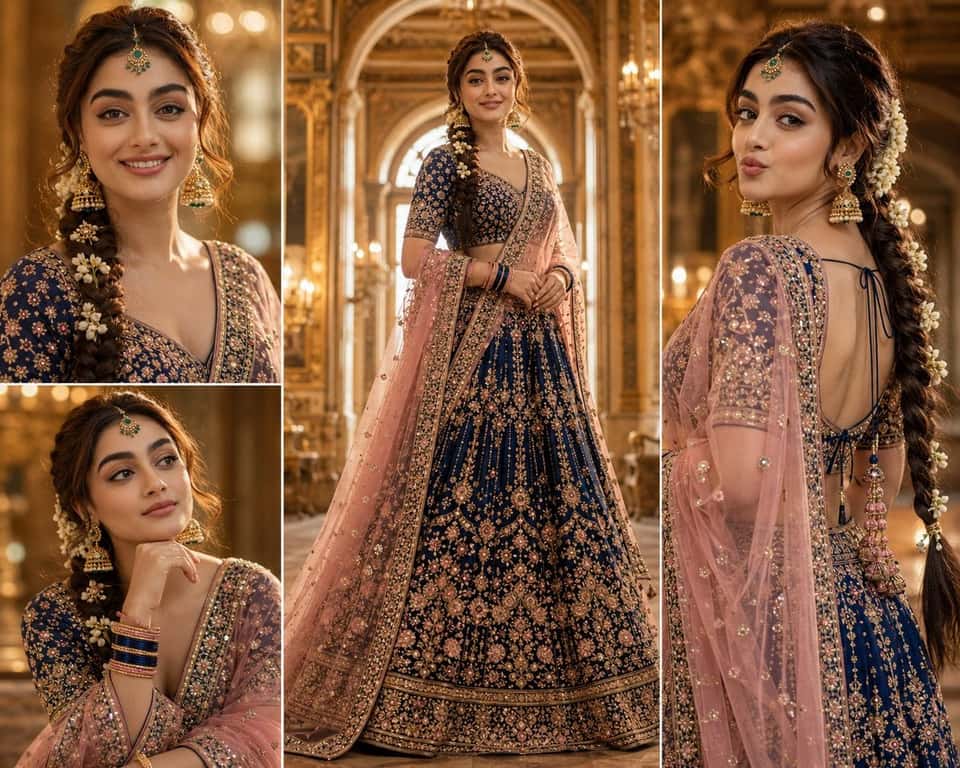 South Asian Bridal Portrait Collage