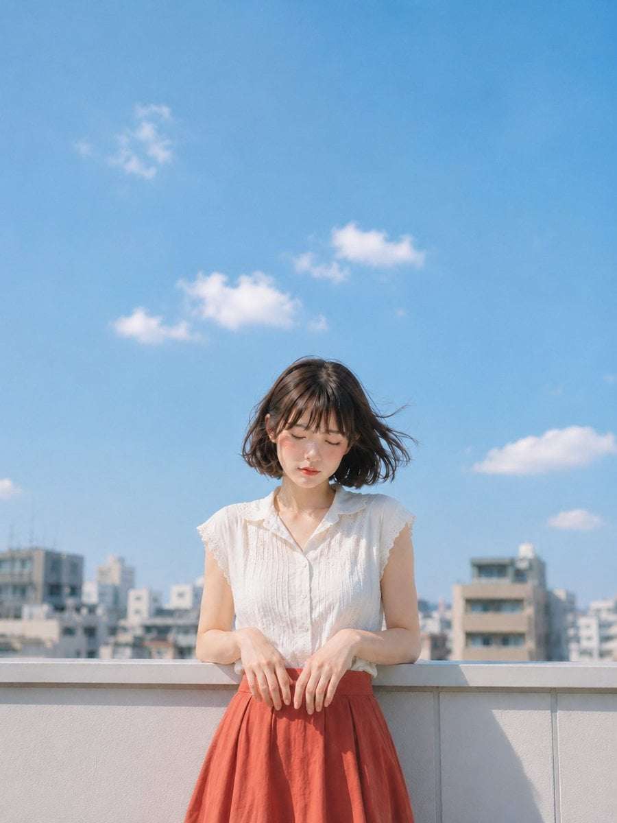 Summer Sky Counting Clouds Portrait