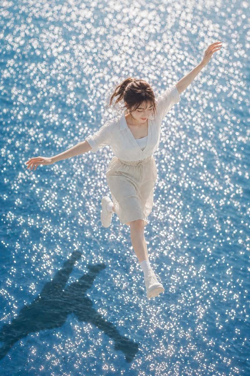 Summer Woman Walking on Water