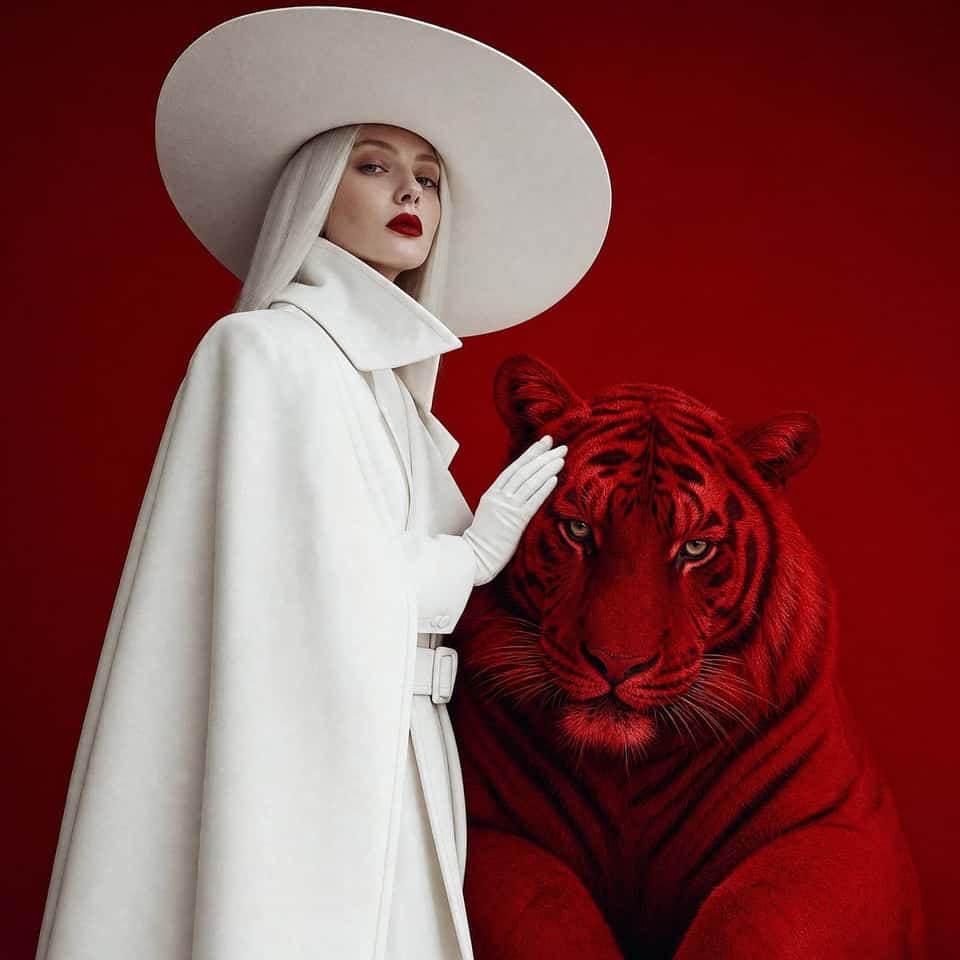 Surreal Fashion Portrait Tiger Editorial