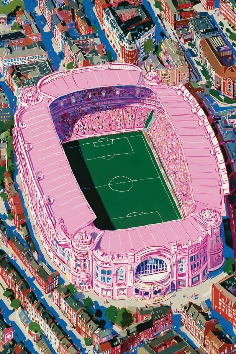 Surreal Football Stadium Floral Fantasy Art
