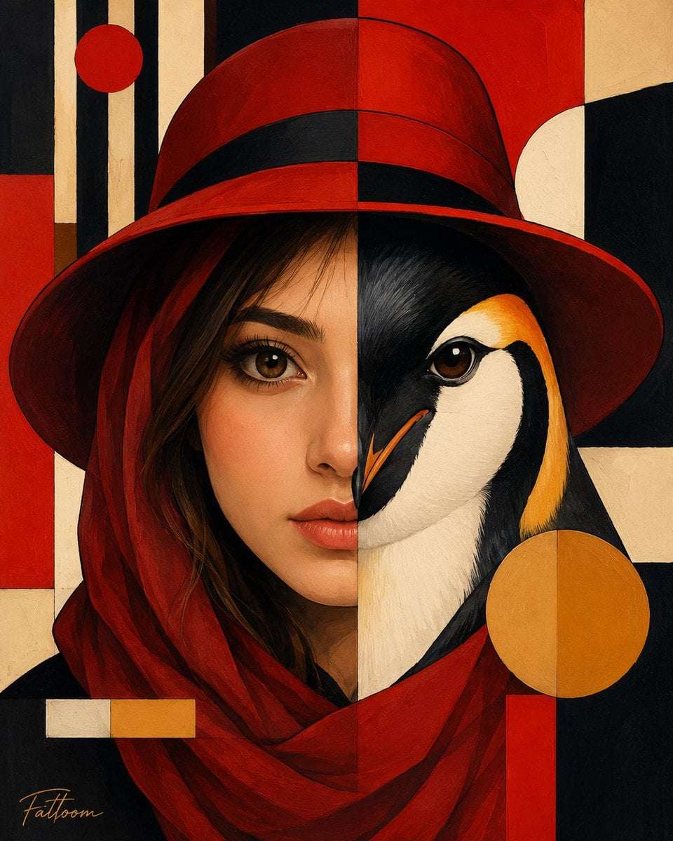 Surreal Geometric Portrait Hybrid Art