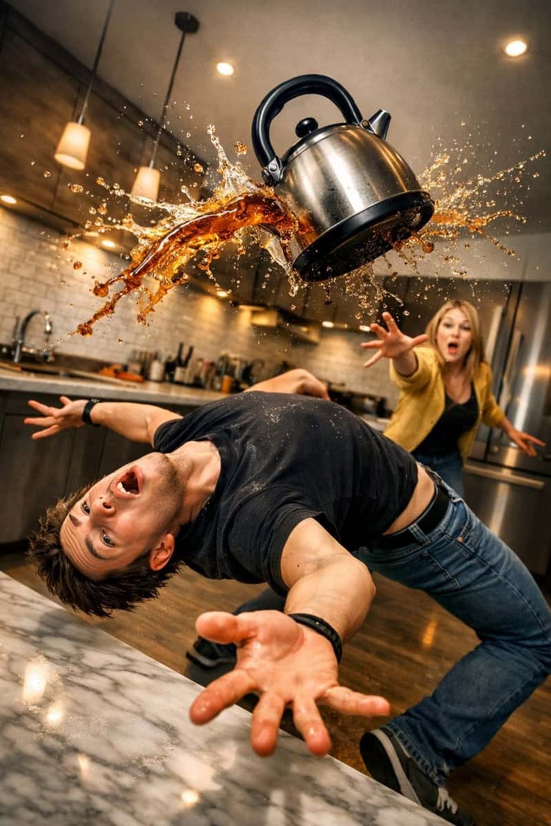 Surreal Kitchen Action Freeze Frame