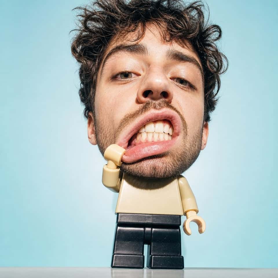 Surreal LEGO Man Photorealistic Portrait