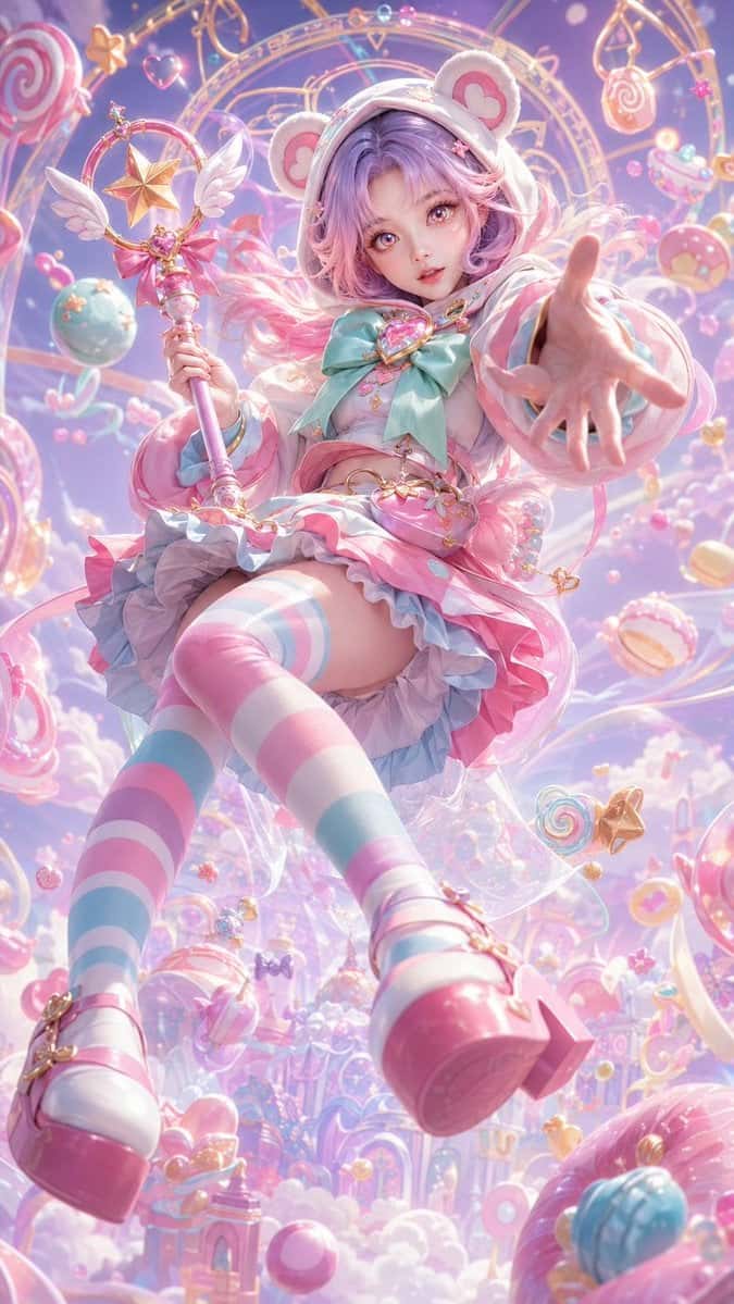 Sweet Magical Girl 3D CG Poster