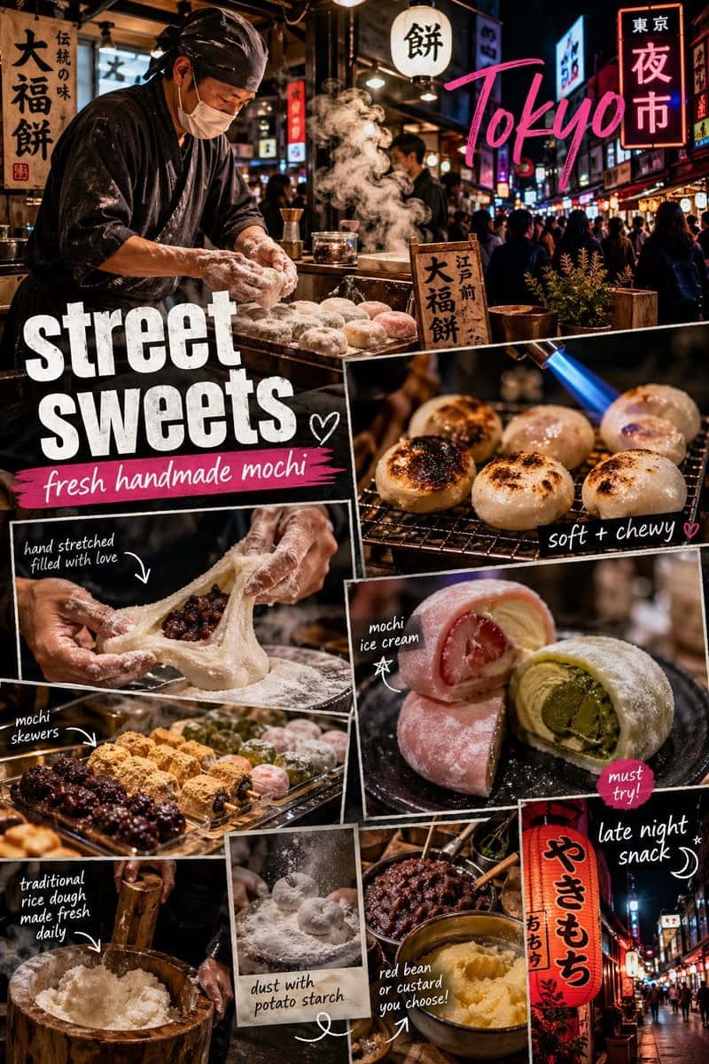 Tokyo Mochi Street Food Collage