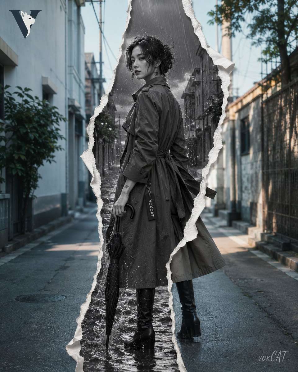 Torn Paper Dual Timeline Photo Collage