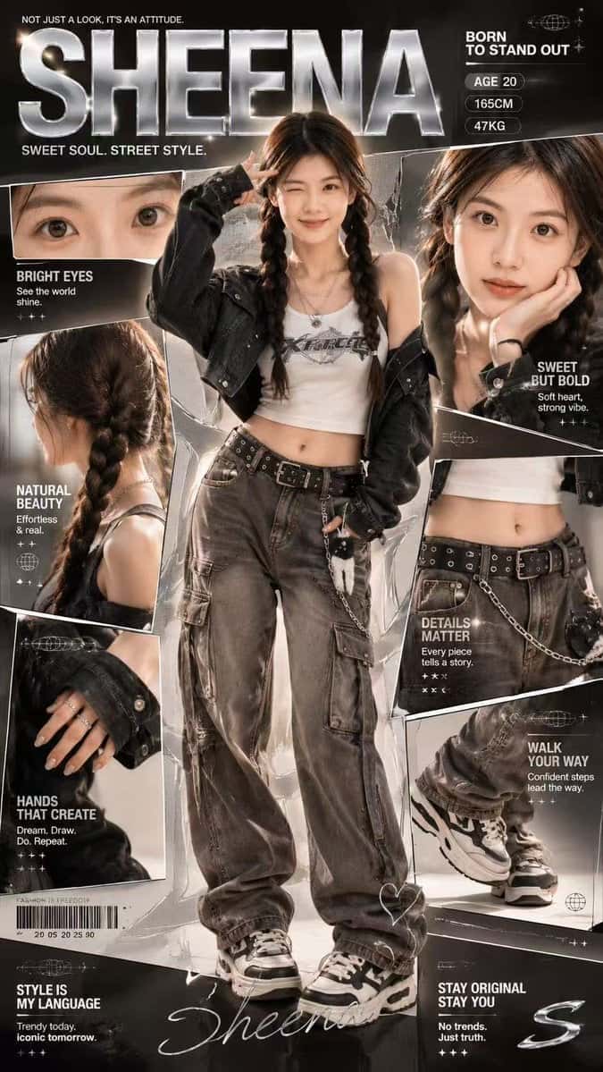 Trendy Girl Y2K Fashion Poster