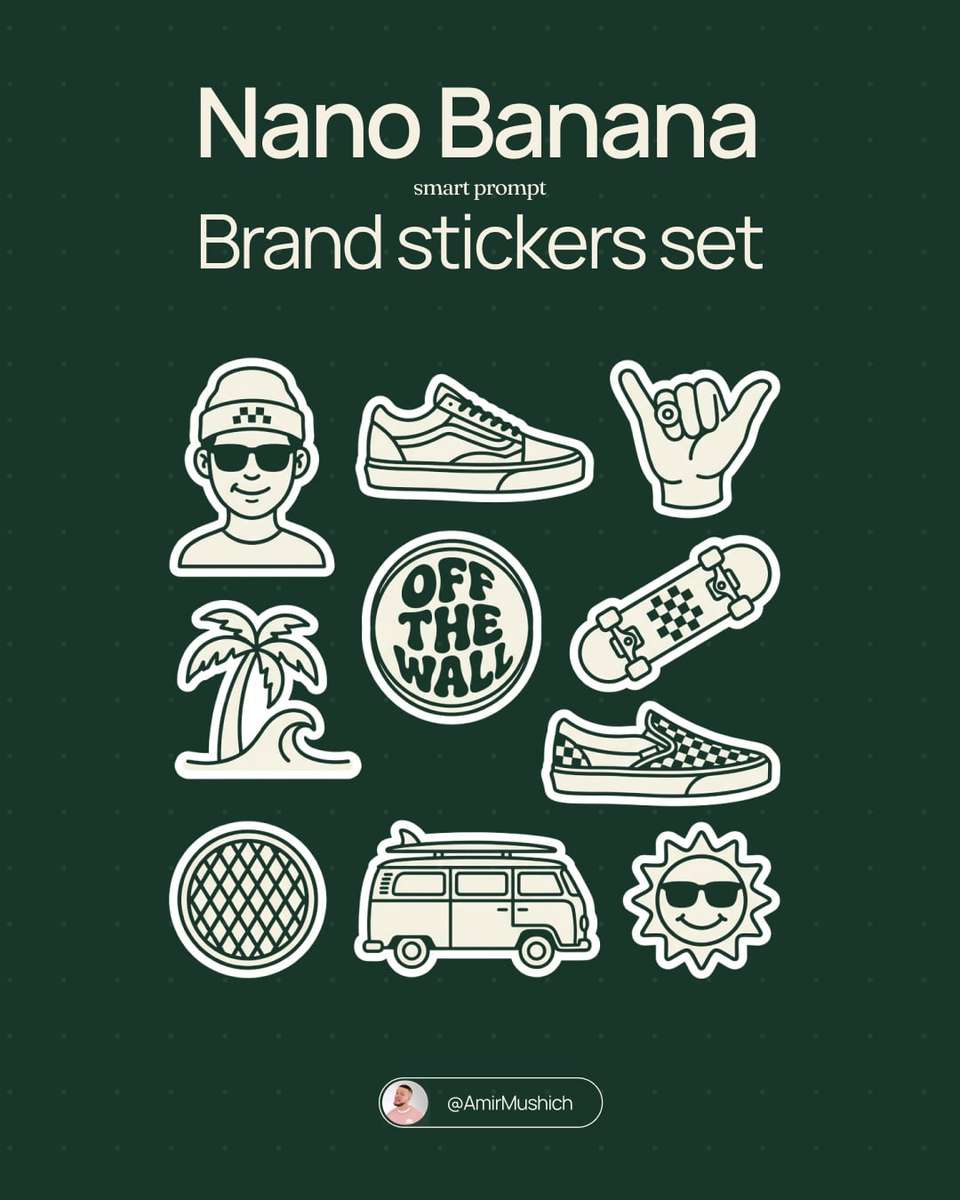 Trendy Monoline Vector Sticker Sheet Template