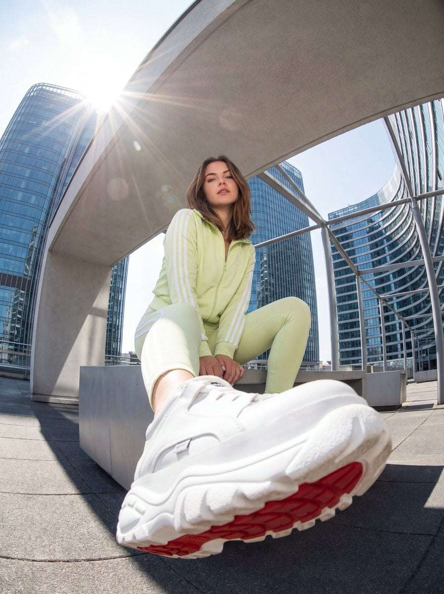 Urban Rooftop Streetwear Model Fisheye