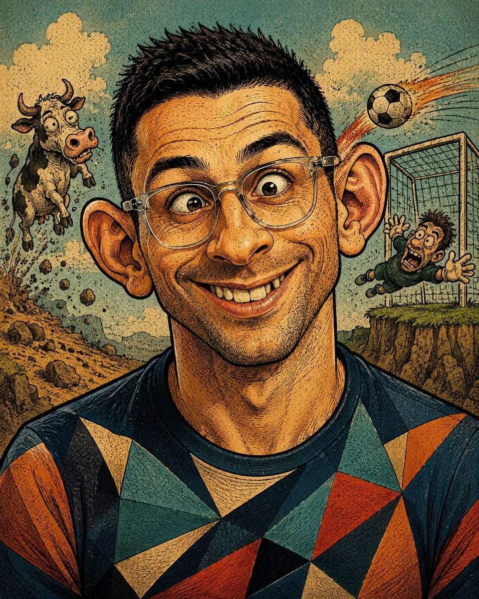 Vintage Satirical Magazine Portrait Template