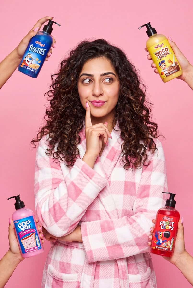 Woman in Bathrobe Cereal Shower Gel Ad