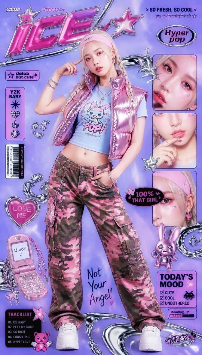 Y2K Hyper Pop Magazine Cover Template
