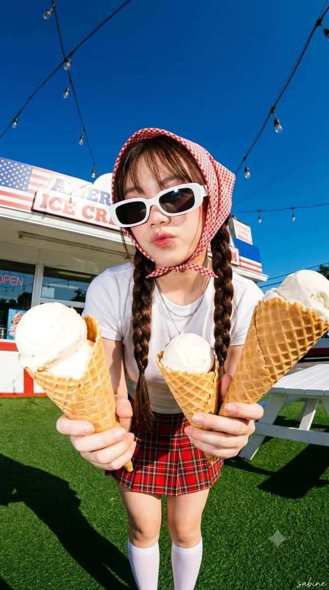 Y2K Summer Fashion Editorial Ice Cream