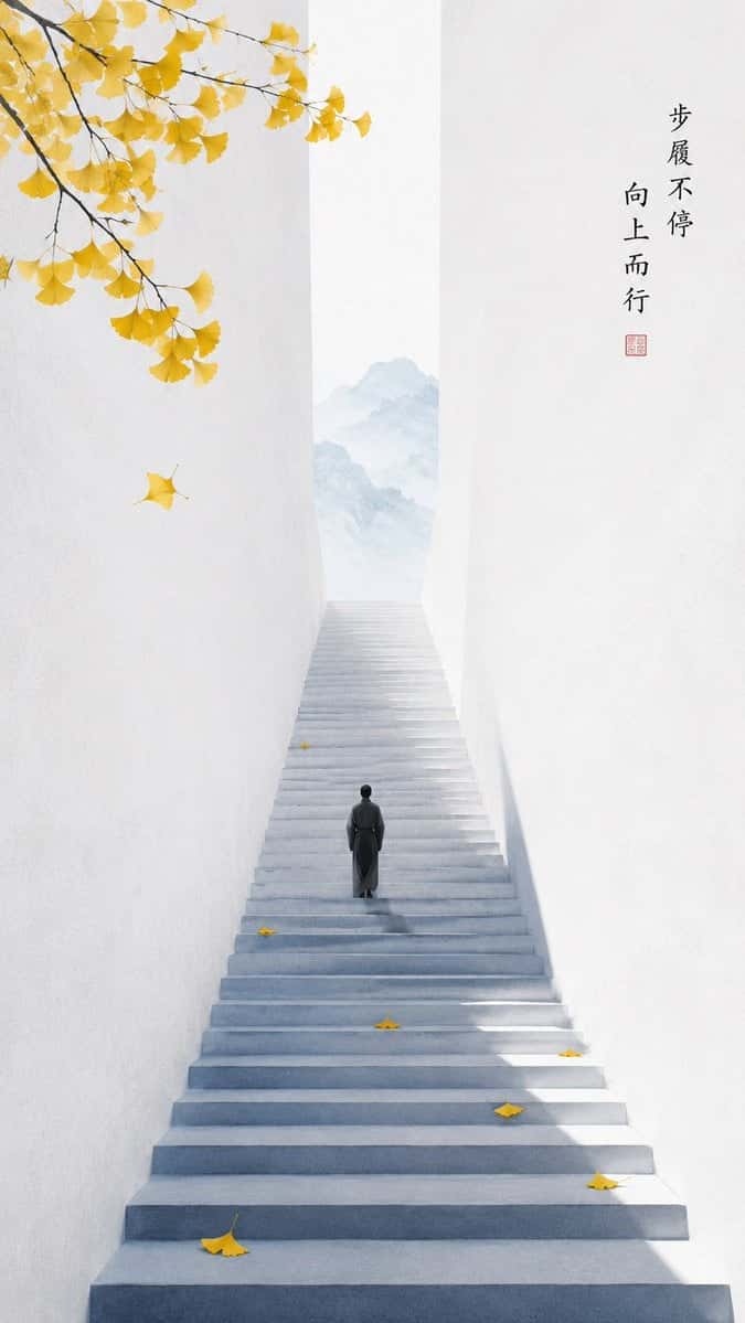 Zen Minimalist Poster Autumn Ascent